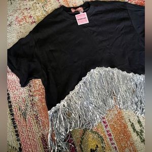 NWT Eastnwest label fringe crop tee